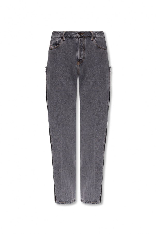 Grey side stripe jeans deals